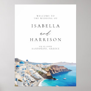 SANTORINI GREECE Destination Wedding Welcome Poster