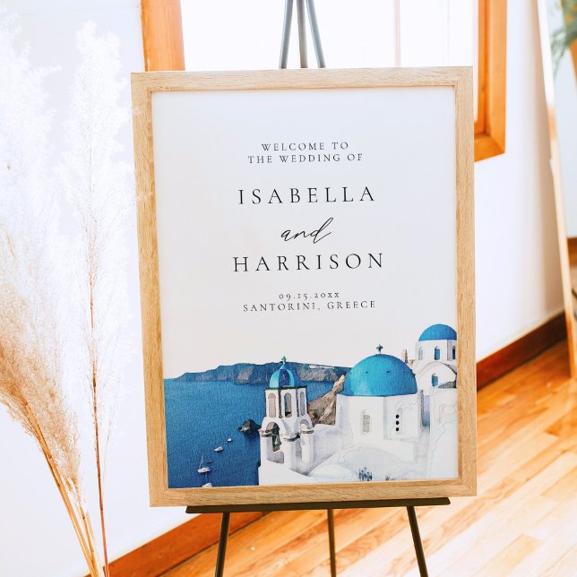 SANTORINI GREECE Destination Wedding Welcome Poster (Creator Uploaded)