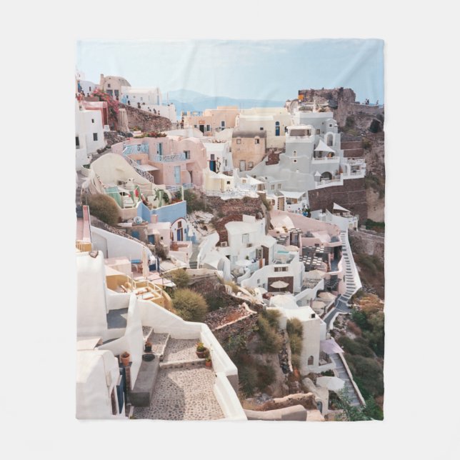 SANTORINI GREECE FLEECE BLANKET (Front)