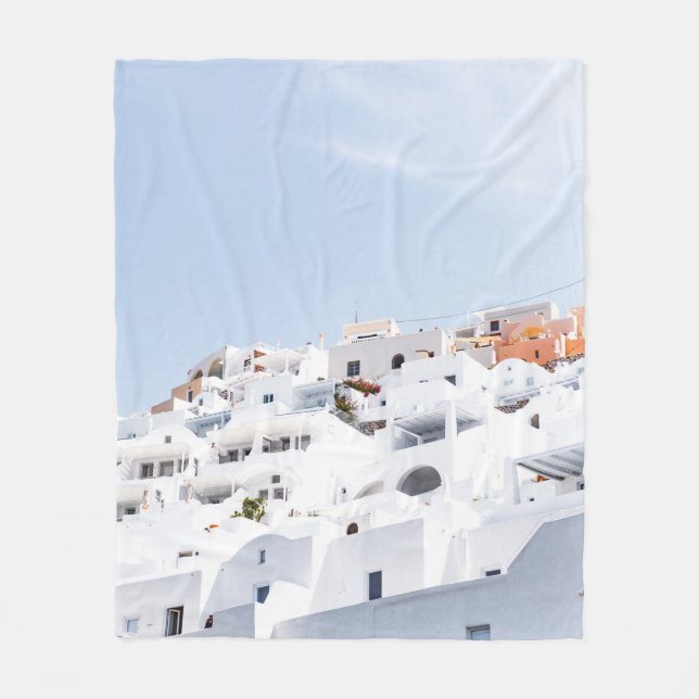Santorini, greece fleece blanket (Front)