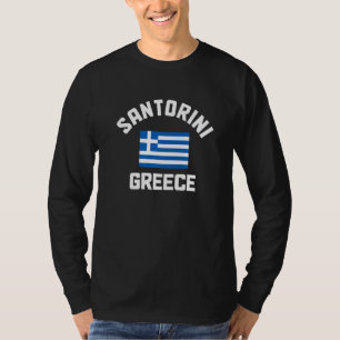 Santorini Greece Greek Flag Pride Vacation Souveni T-Shirt
