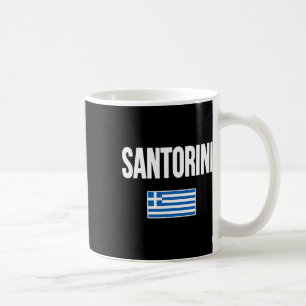 Santorini Greece Greek Flag Souvenir Vacation Coffee Mug
