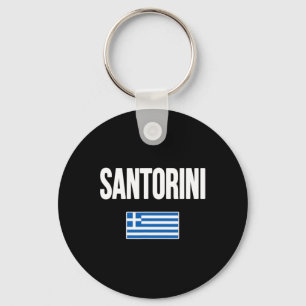 Santorini Greece Greek Flag Souvenir Vacation  Key Ring