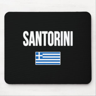 Santorini Greece Greek Flag Souvenir Vacation Mouse Mat