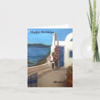 Santorini, Greece - Happy Birthday Card