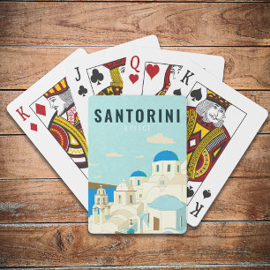 Santorini Greece Island Vintage Travel Souvenir Playing Cards