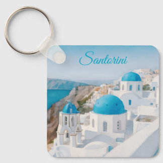 Santorini, Greece Key Ring