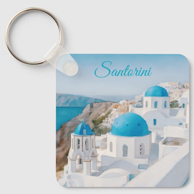 Santorini, Greece Key Ring (Front)