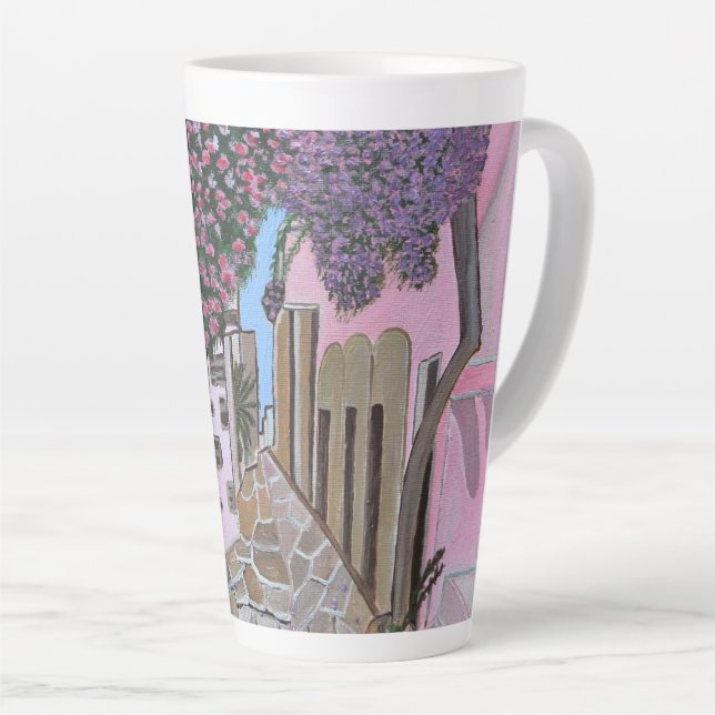Santorini Greece latte mug  (Right Angle)