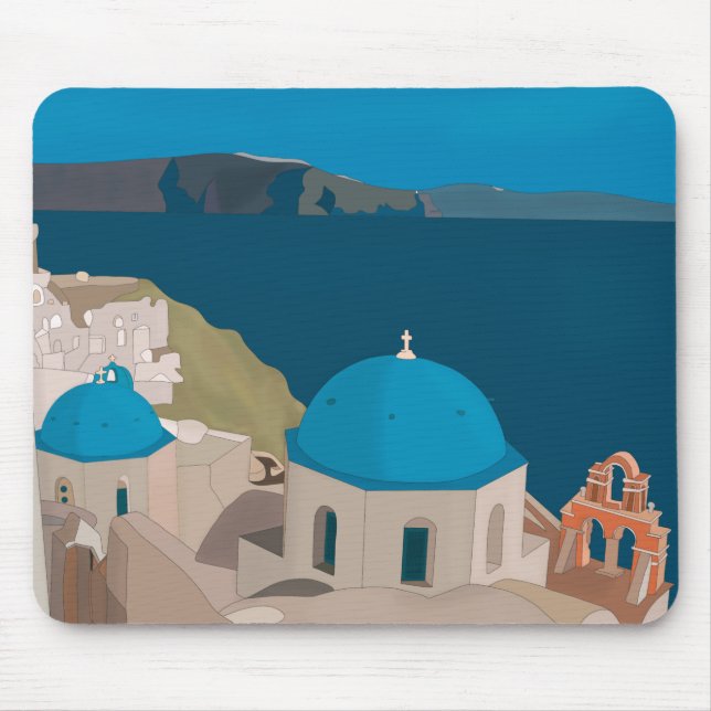 Santorini Greece Mouse Mat (Front)