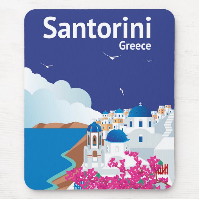 Santorini Greece Mouse Mat (Front)