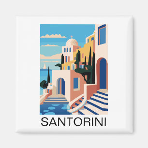 Santorini Greece Painting Magnet