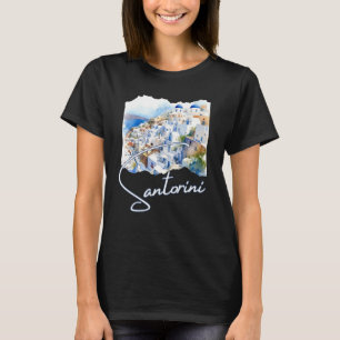Santorini Greece Painting Santorini T-Shirt