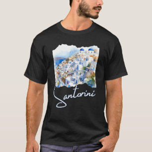 Santorini Greece Painting Santorini T-Shirt