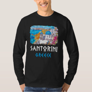 Santorini Greece Painting Souvenir 1 T-Shirt