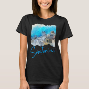 Santorini Greece Painting Souvenir T-Shirt