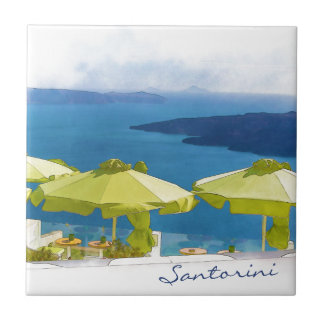 Santorini Greece Painting Tile