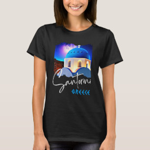 Santorini Greece Painting Travel Souvenir For Men T-Shirt
