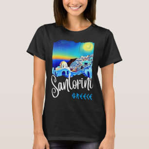Santorini Greece Painting Travel Souvenir For Men T-Shirt
