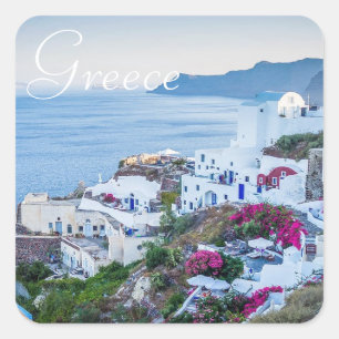 Santorini Greece Photo Stickers