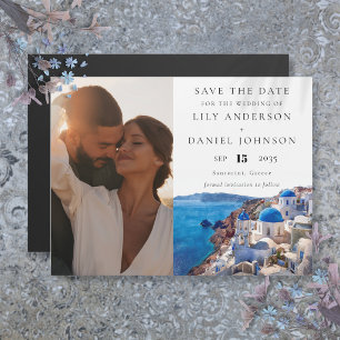 Santorini Greece Photo Wedding Save The Date Magnetic Invitation