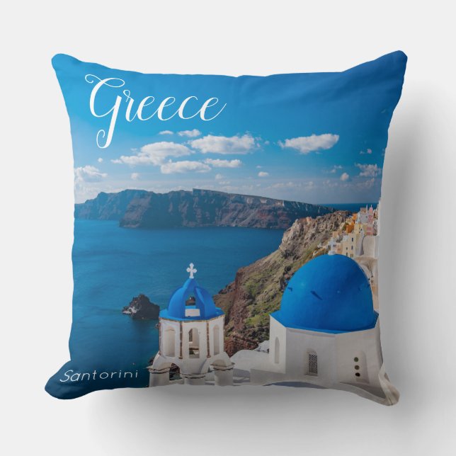 Santorini Greece Scenic Decor  Cushion (Front)