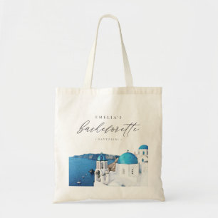 SANTORINI GREECE Skyline Destination Bachelorette Tote Bag
