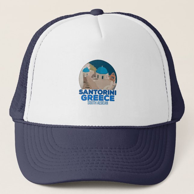 Santorini Greece South Aegean Trucker Hat (Front)