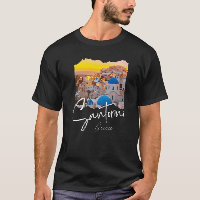 Santorini Greece Souvenir  6 T-Shirt (Front)