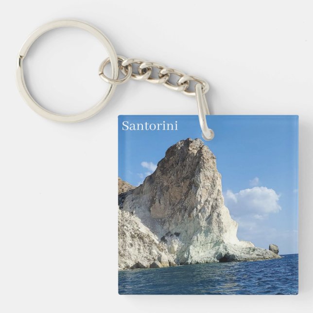 Santorini Greece Souvenir Acrylic Keychain (Front)