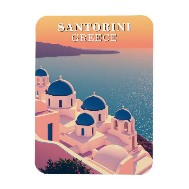 Santorini Greece Souvenir Iconic Magnet (Vertical)
