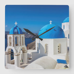 Santorini, Greece Square Wall Clock