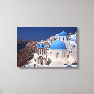 Santorini Greece Stretched Canvas Print