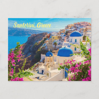 Santorini Greece stylised Postcard