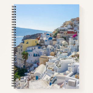 Santorini Greece - sunny-summer day in Santorini Notebook
