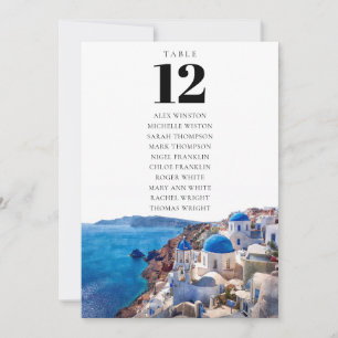 Santorini Greece Table Number Seating Chart