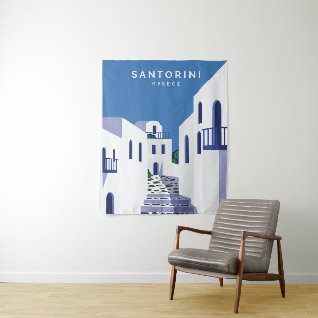 Santorini Greece Tapestry (In Situ)