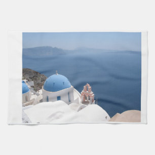 Santorini Greece Tea Towel