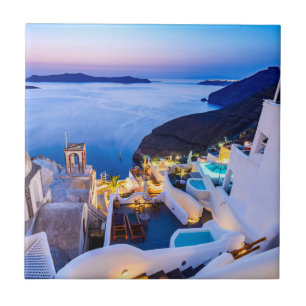 Santorini Greece Tile
