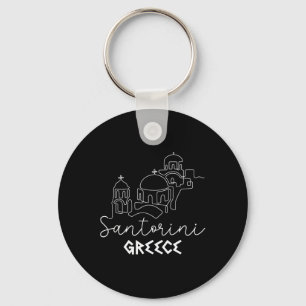 Santorini Greece Travel Destination Summer Family  Key Ring