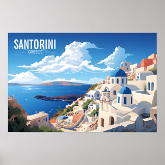 Santorini Greece Travel | Greek Island | Poster