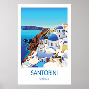 Santorini Greece Travel Poster