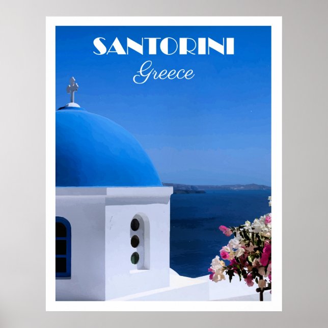 Santorini, Greece travel poster,  Poster (Front)