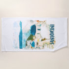 Santorini Greece Travel Watercolor   