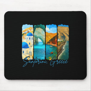 Santorini Greece Traveling Brushstroke Meet Me In Mouse Mat