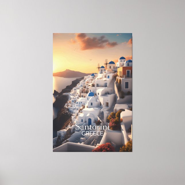 Santorini, Greece: Unforgettable Vacation Paradise Canvas Print (Front)