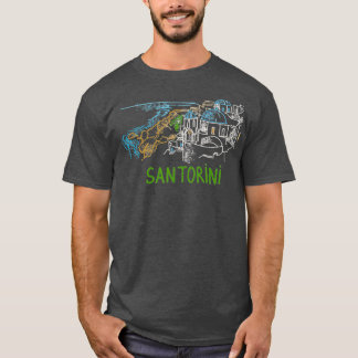 Santorini Greece Unique Hand Drawn Art Gift Men T-Shirt