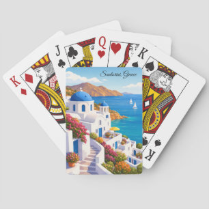 Santorini Greece Vintage Europe Vacation Travel Playing Cards