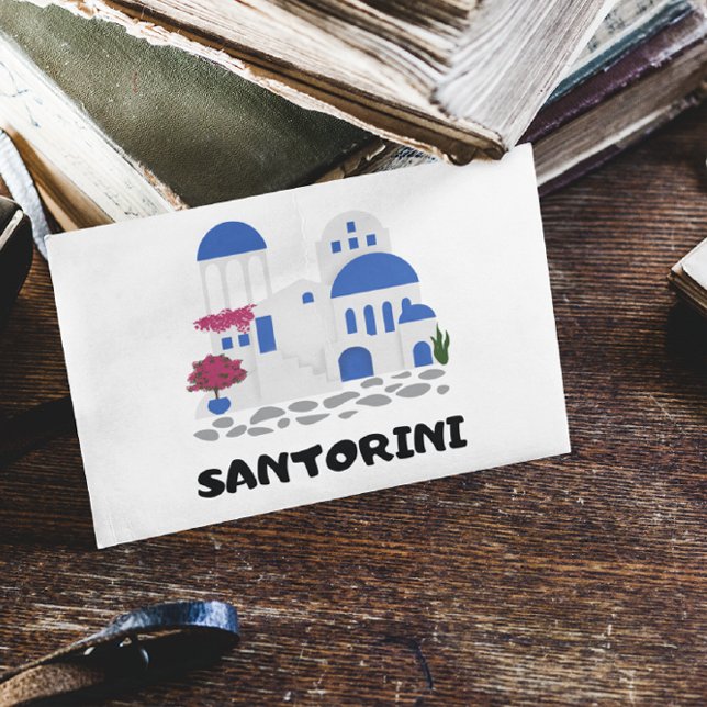Santorini Greece Vintage   Postcard (Santorini Greece Travel Postcard)