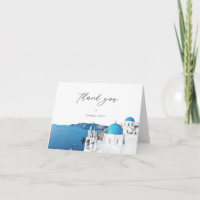 SANTORINI GREECE Watercolor Skyline Destination